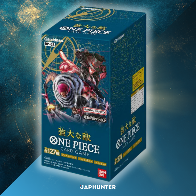 One Piece OP-03 Pillars of Strength, sealed Japanese-edition booster display