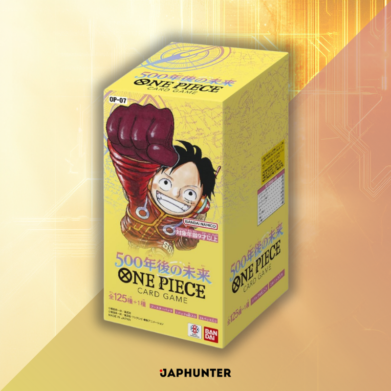 One Piece OP-07 500 Years in the Future, sealed Japanese-edition booster display